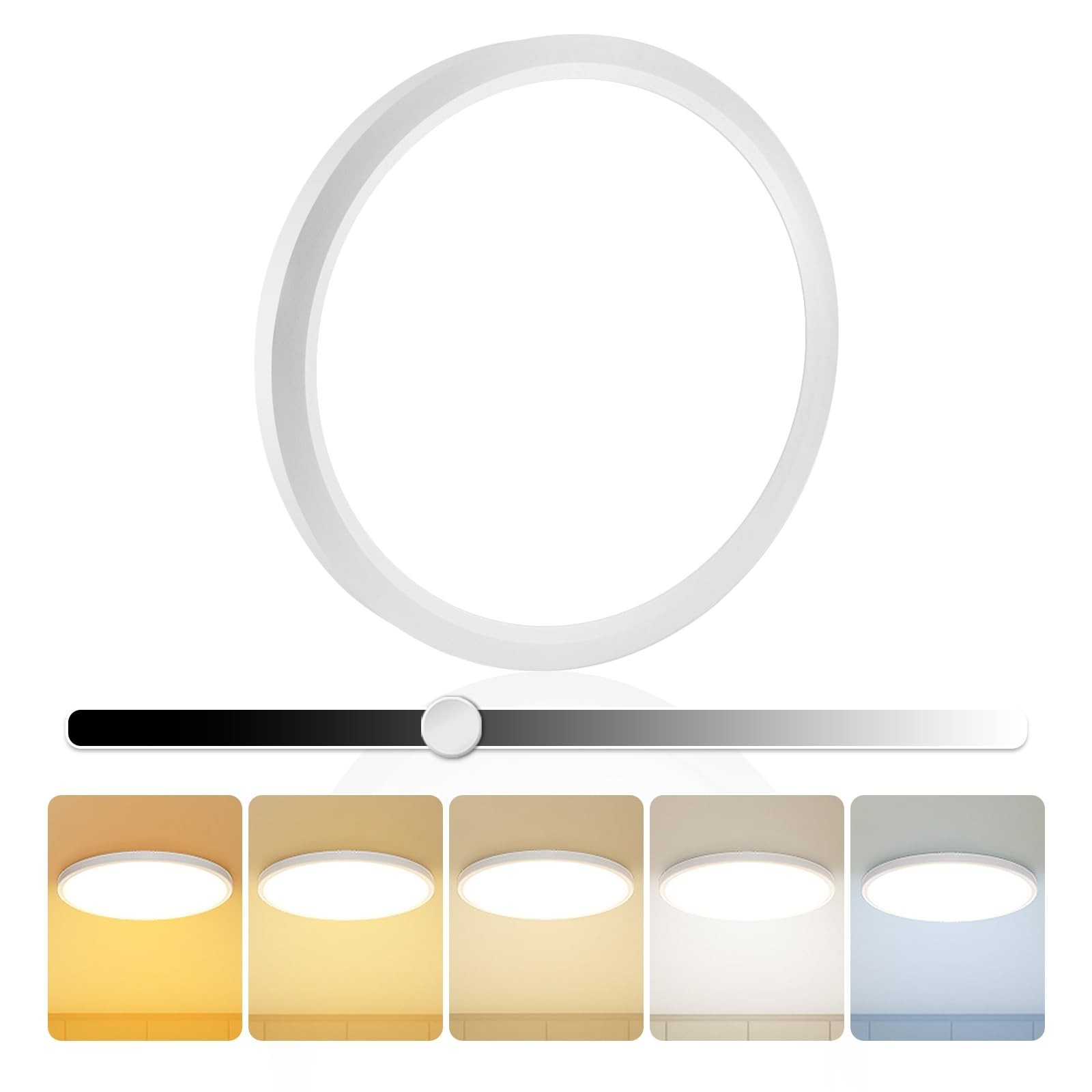 1Pack 15.8 Inch LED Flush Mount Ceiling Light, 35W, 3850LM, 2700K-5000K 5Colo...