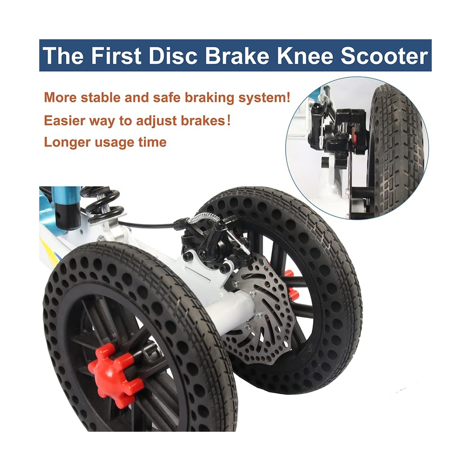 BlessReach Knee Scooter, All Terrain Foldable Knee Scooter Walker, Disc Brake...
