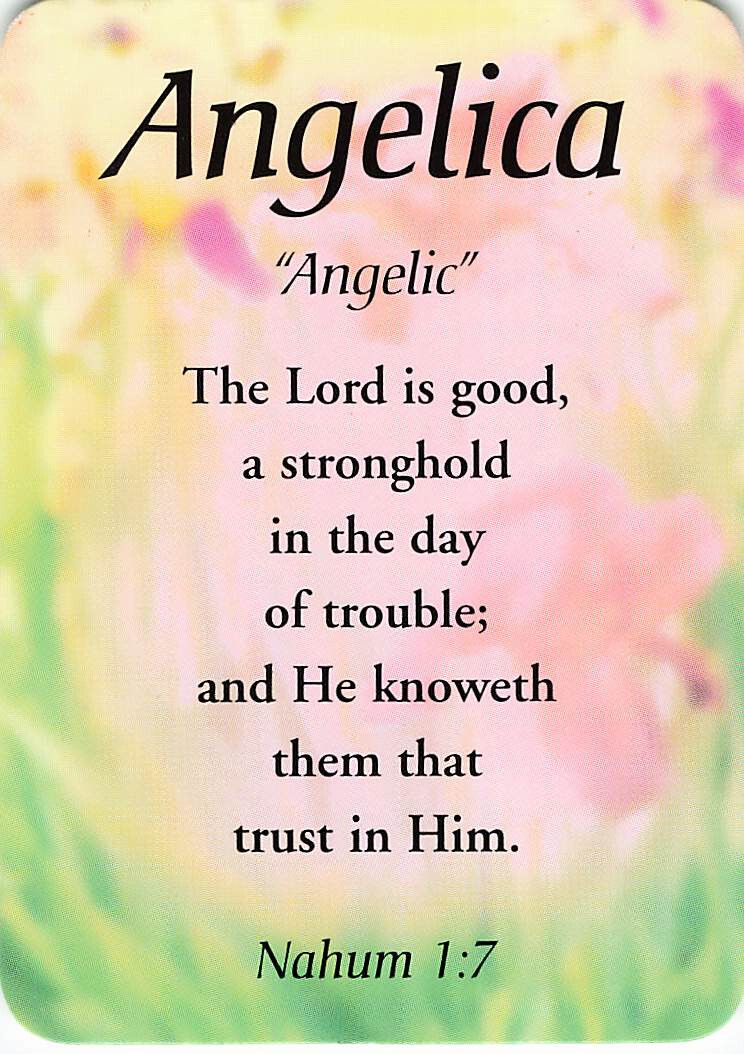 Angelica  "Angelic" Keepsake Name Meaning Card with Verse