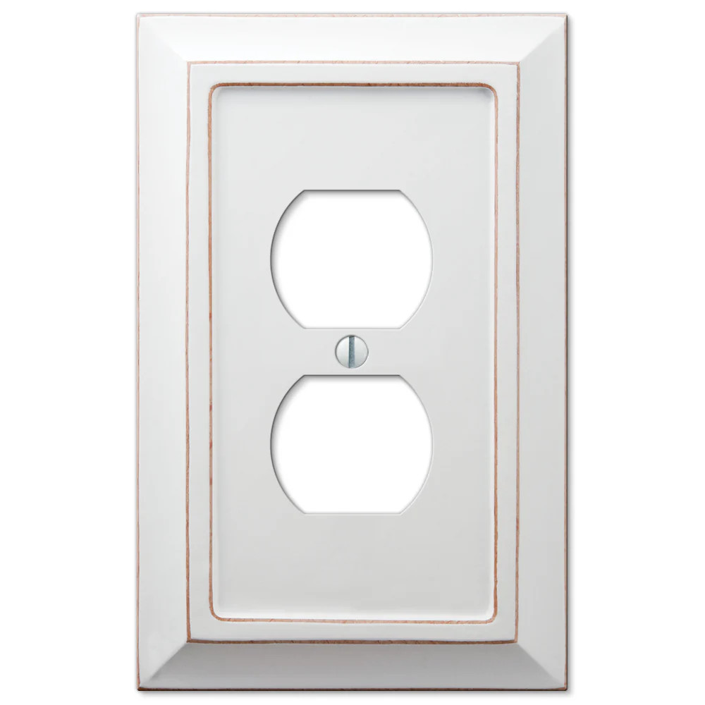 Savannah Distressed White Switchplate Cover Toggle/Outlet/Rocker Wooden