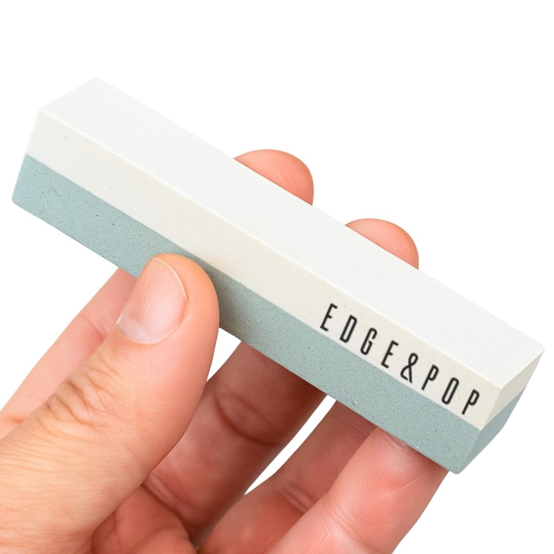 EdgeStone Knife Sharpener 600/1200 Dual Grit Whetstone White Corundum Compact