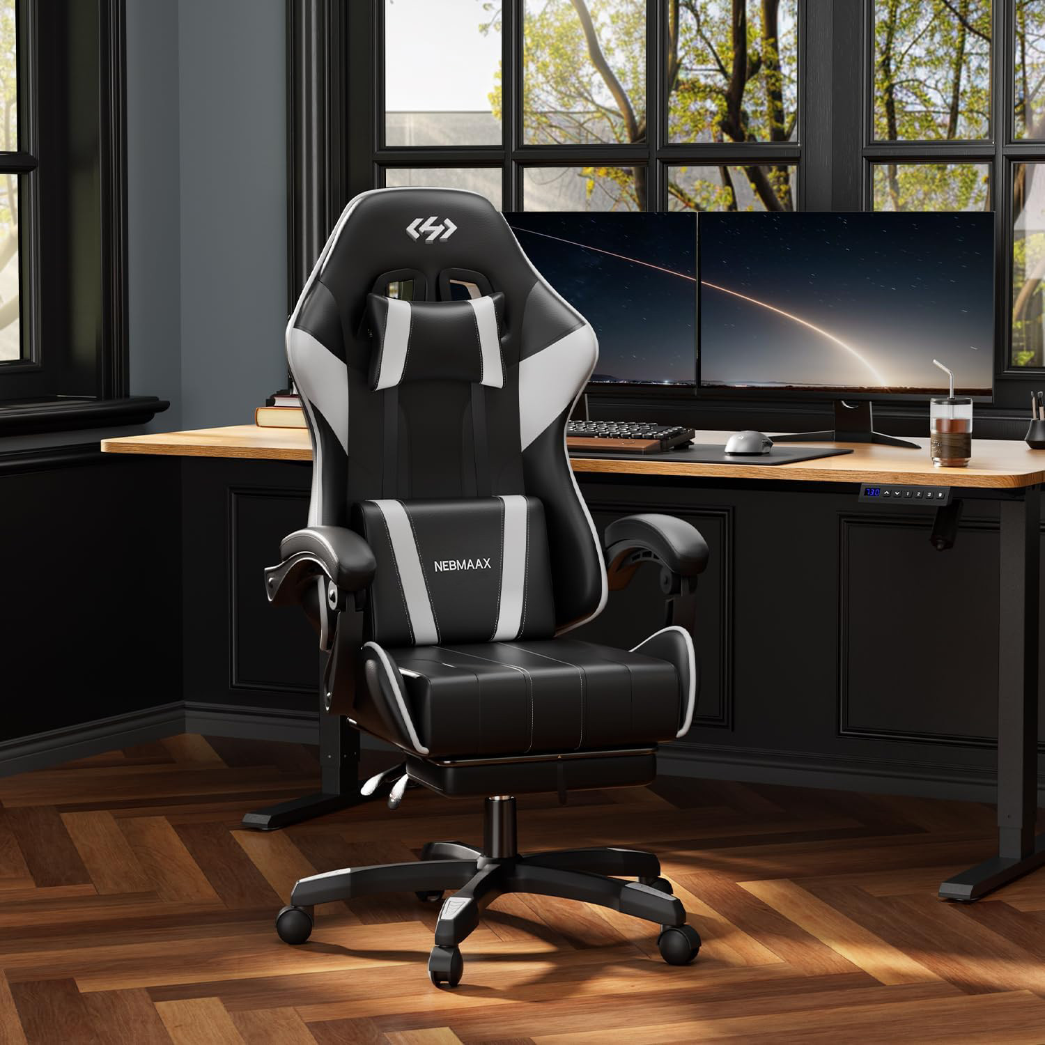 NEBMAAX Gaming Chair, Ergonomic Computer Chair, Black
