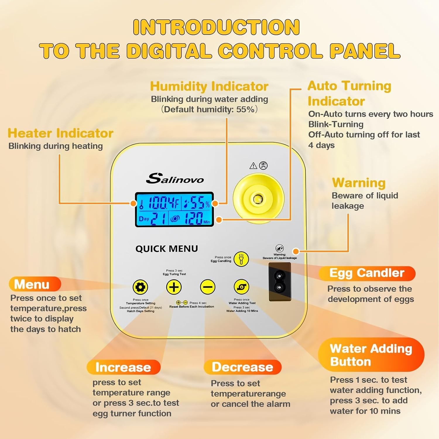 12 Egg Incubator with Automatic Water Refill for Hatching Eggs Auto Egg Turning~