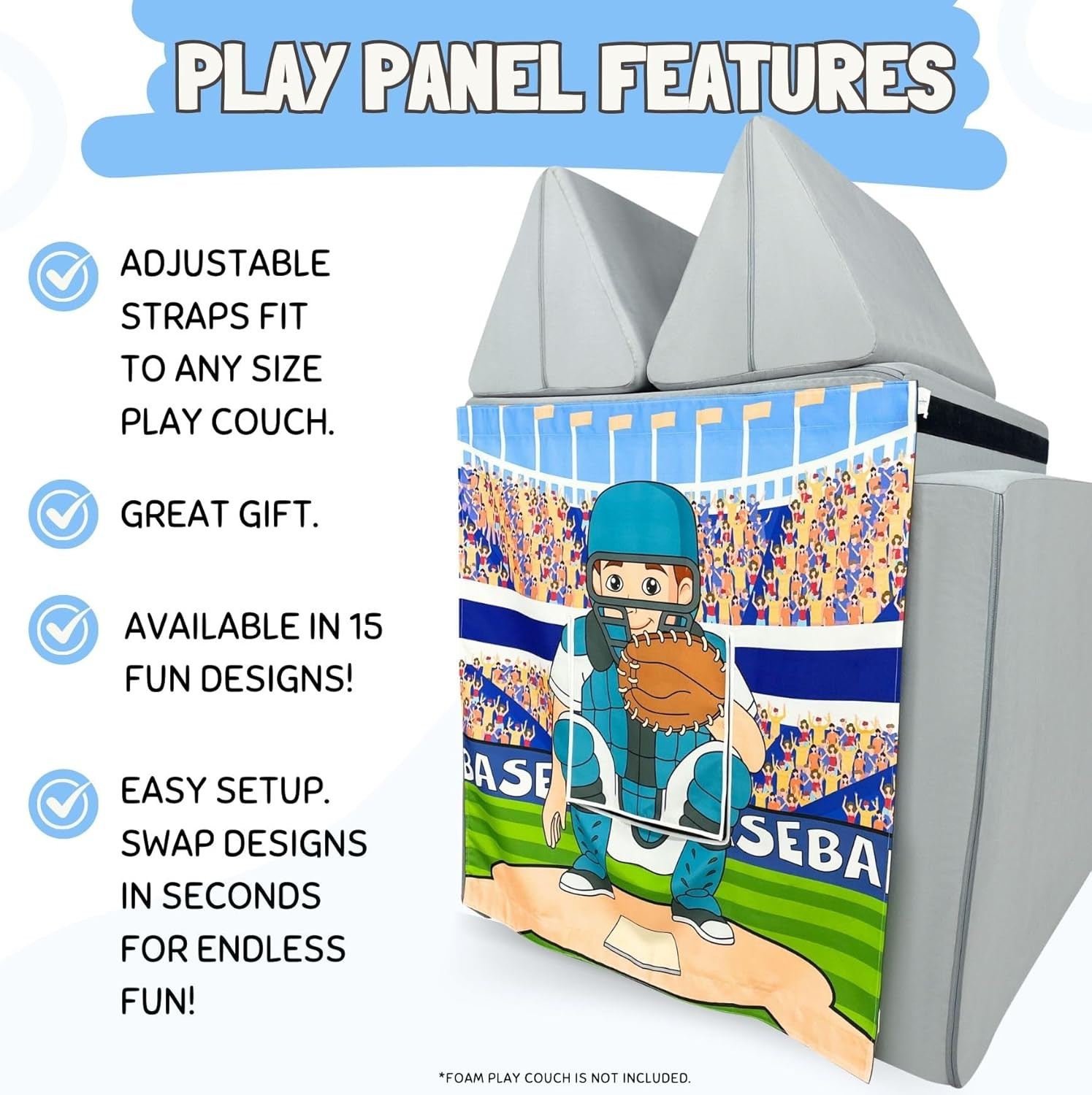 Play Panel for Childrens Foam Sofa Kids Couch (Baseball)