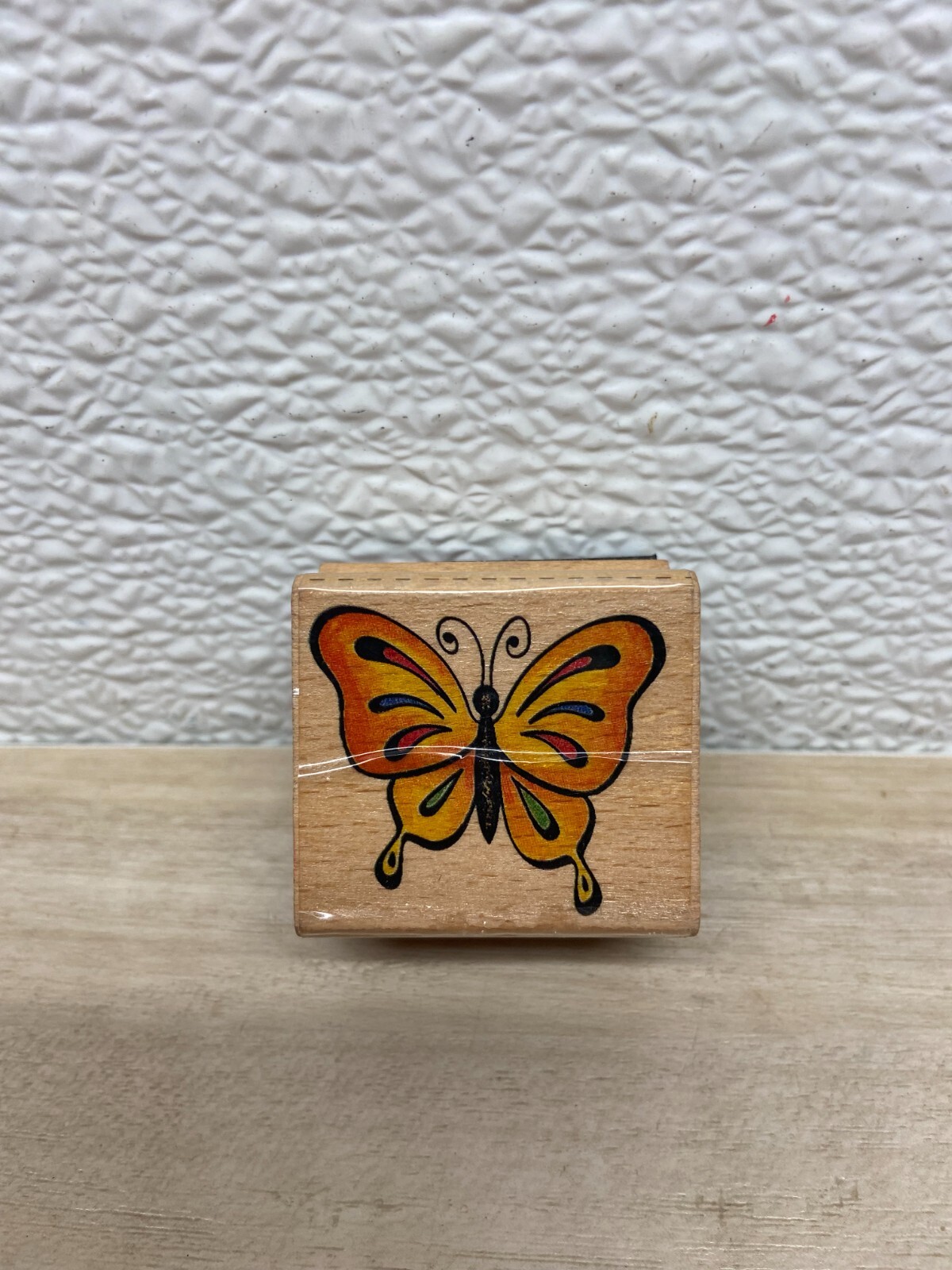 Vintage Stampcraft Butterfly Wood Mounted Rubber Stamp