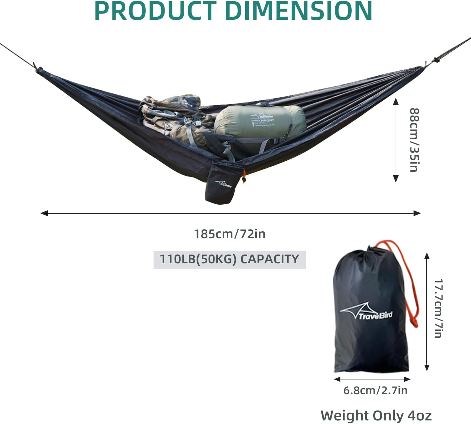 Compact Storage Organizer for Camping Hammocks, Waterproof Camping Gear Stora...