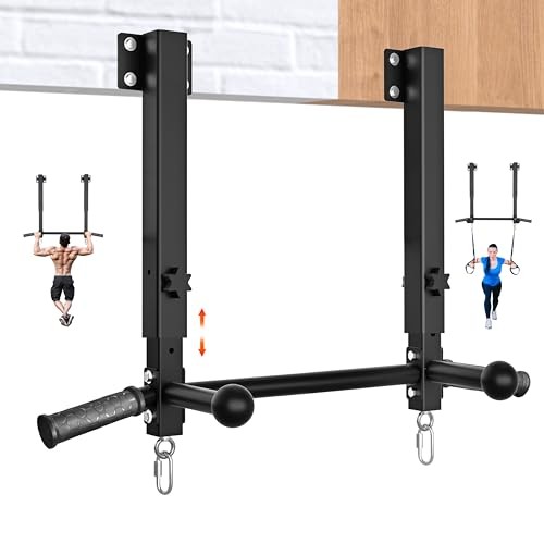 Joist Mounted Pull Up Bar, 800 lbs Heavy Duty Wall Mounted Chin Up Bar, Black