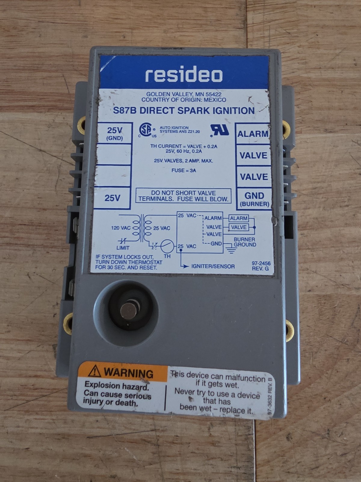 HONEYWELL Resideo S87B/ S87B1065 Spark Ignition Module (USED)