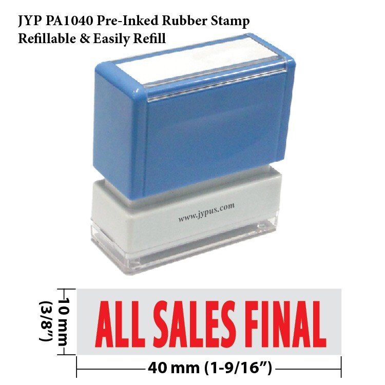 All Sales Final - JYP PA1040 Pre-Inked Rubber Stamp (Red Ink)