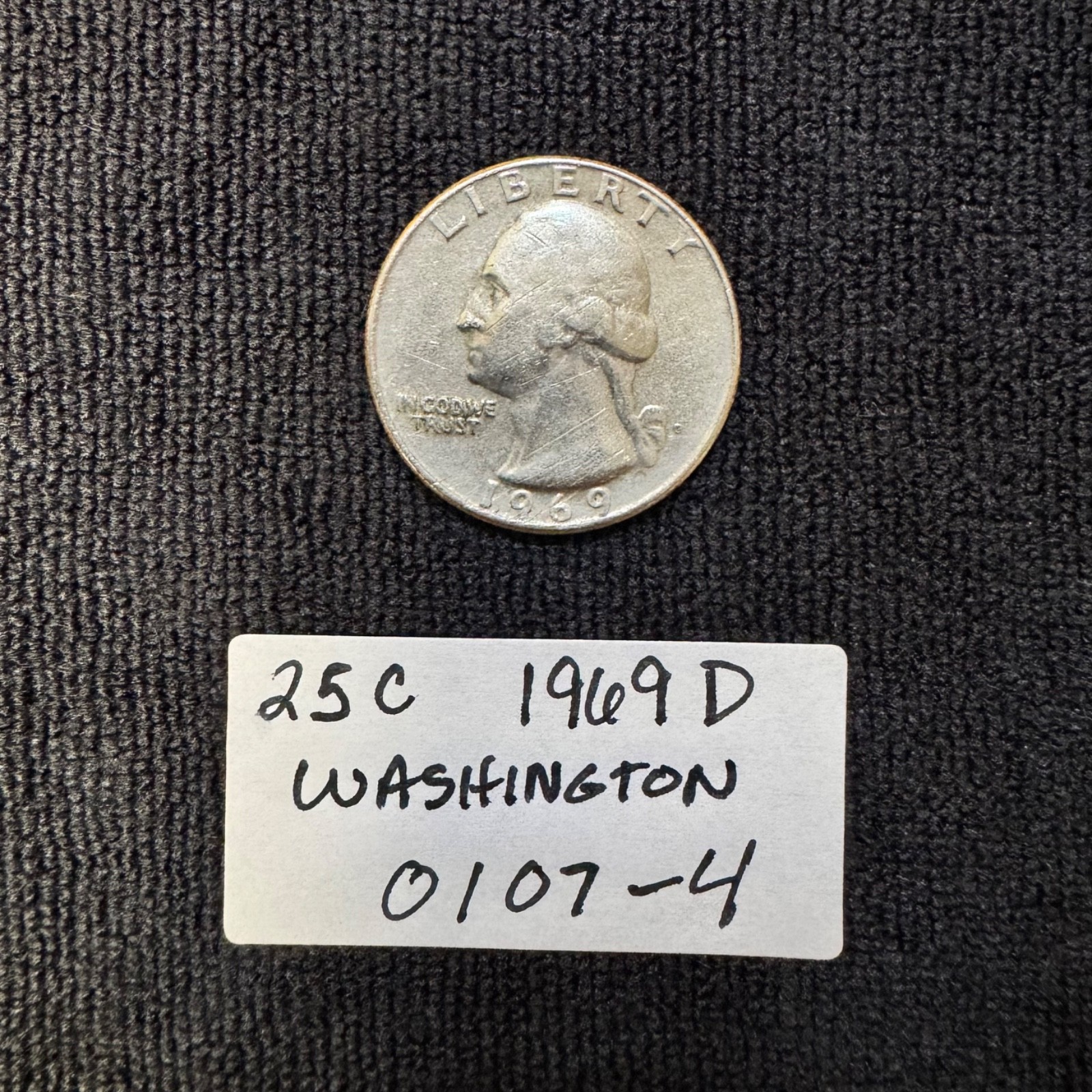 1969 D George Washington Quarter Coin -  25 Cents FREE SHIPPING!!!