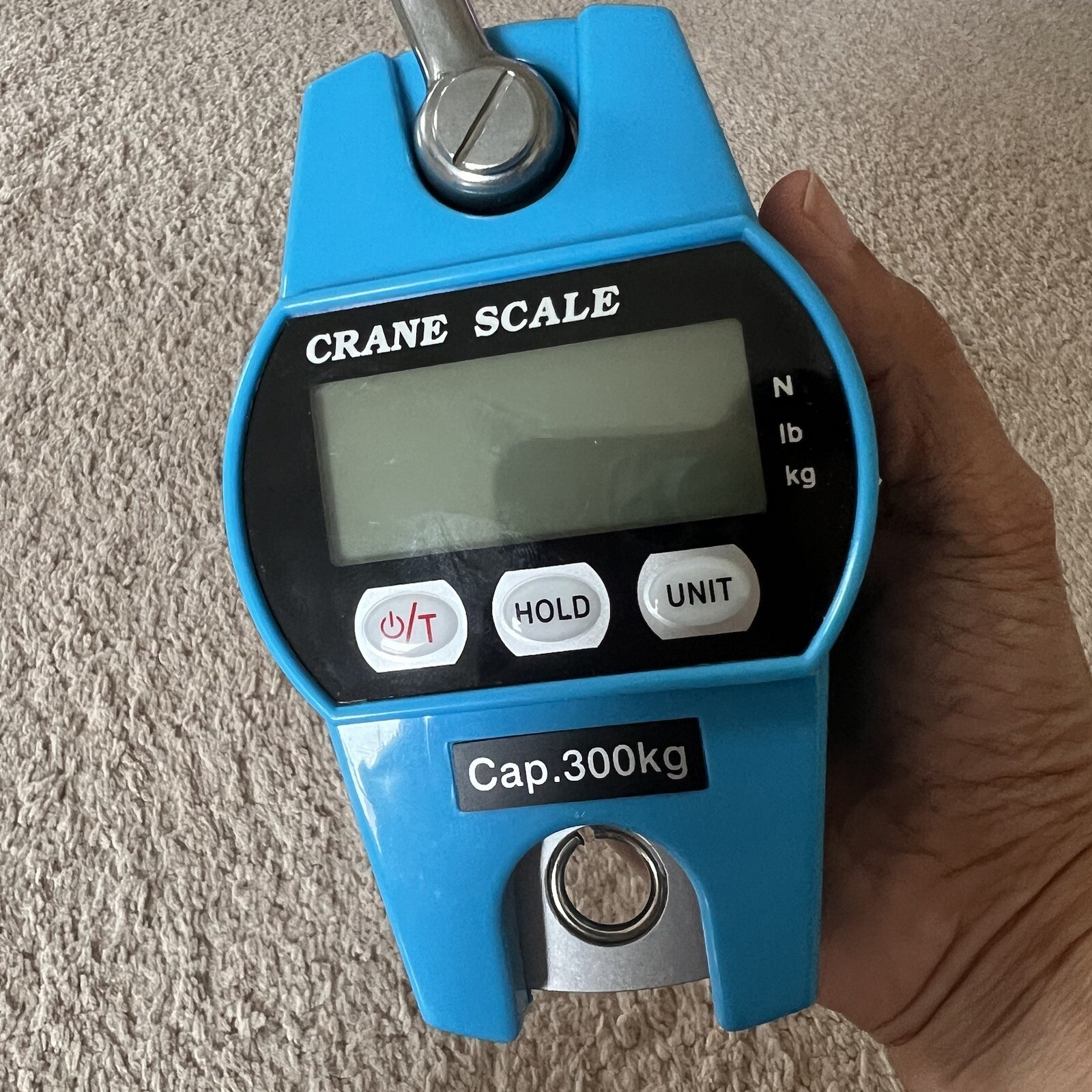 300KG/660LBS Mini Crane Scale Industrial Hook Hanging Weight Digital LCD READ!
