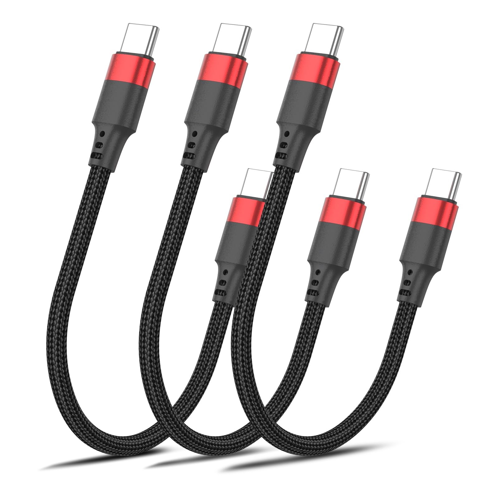 6 Inch USB C to USB C Cable , 3 Pack Short Fast Charging Cord Type C, 0.5 ft ...