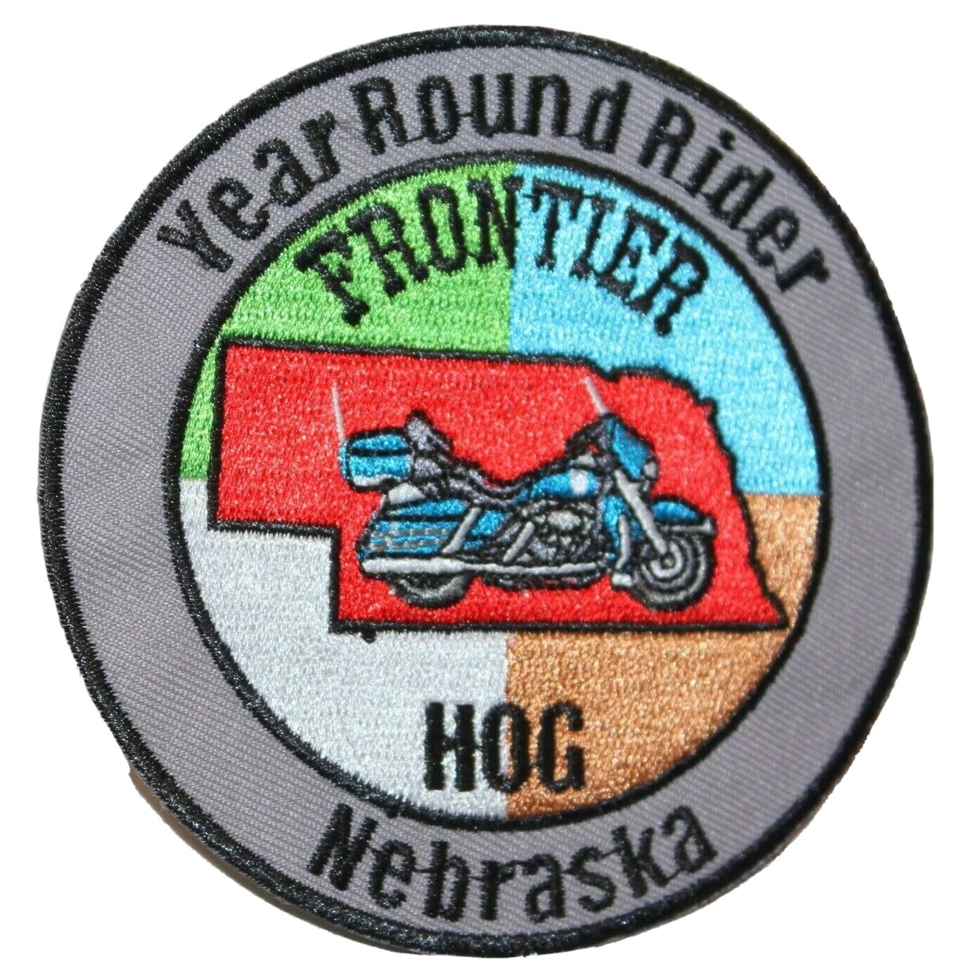 Harley Davidson Nebraska Owner Year Round Rider Frontier Hog Patch New Vtg