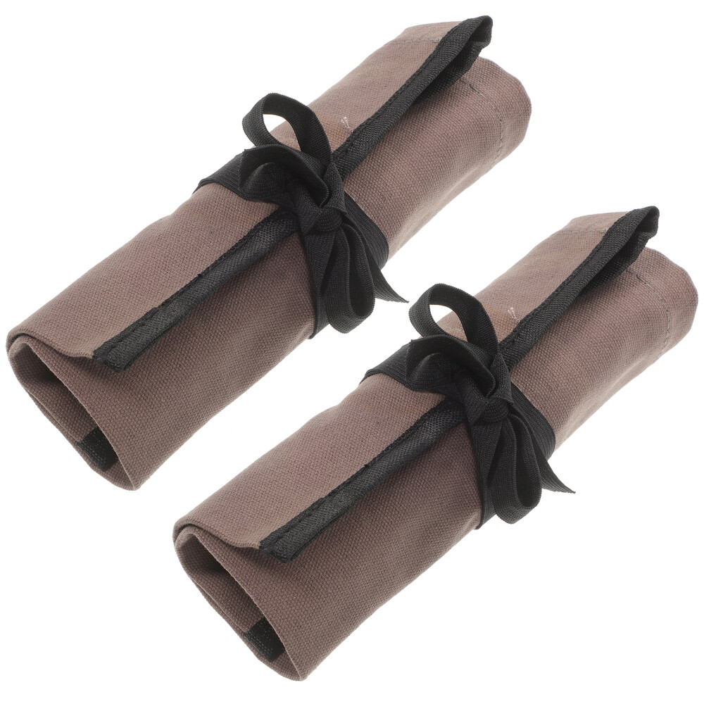 2 Pcs Heavy Duty Canvas Chisel Bag Multi-functional Tool Pocket Organizer