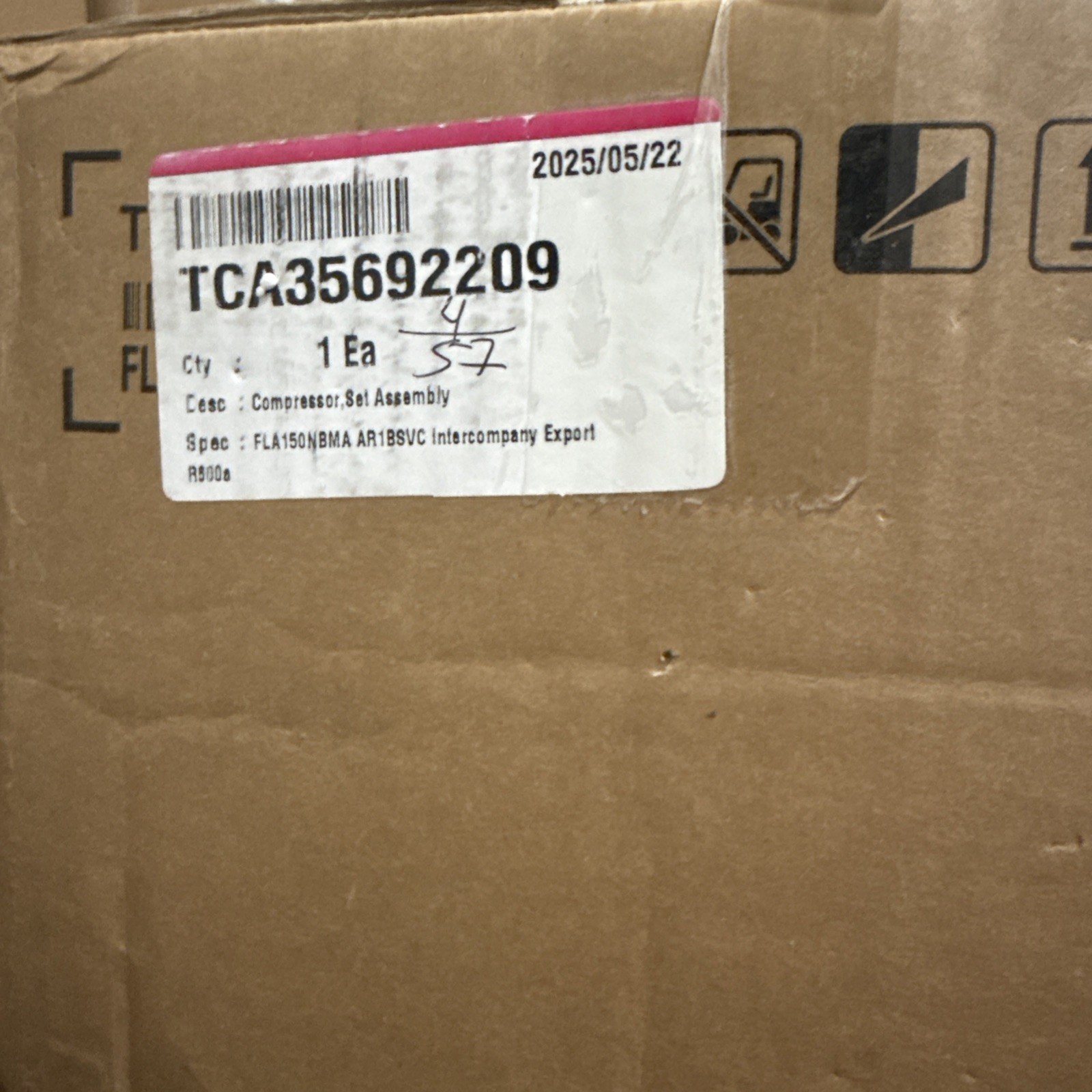 LG OEM Compressor TCA35692209 / FLA150NBMA , Same/Next Day Ship