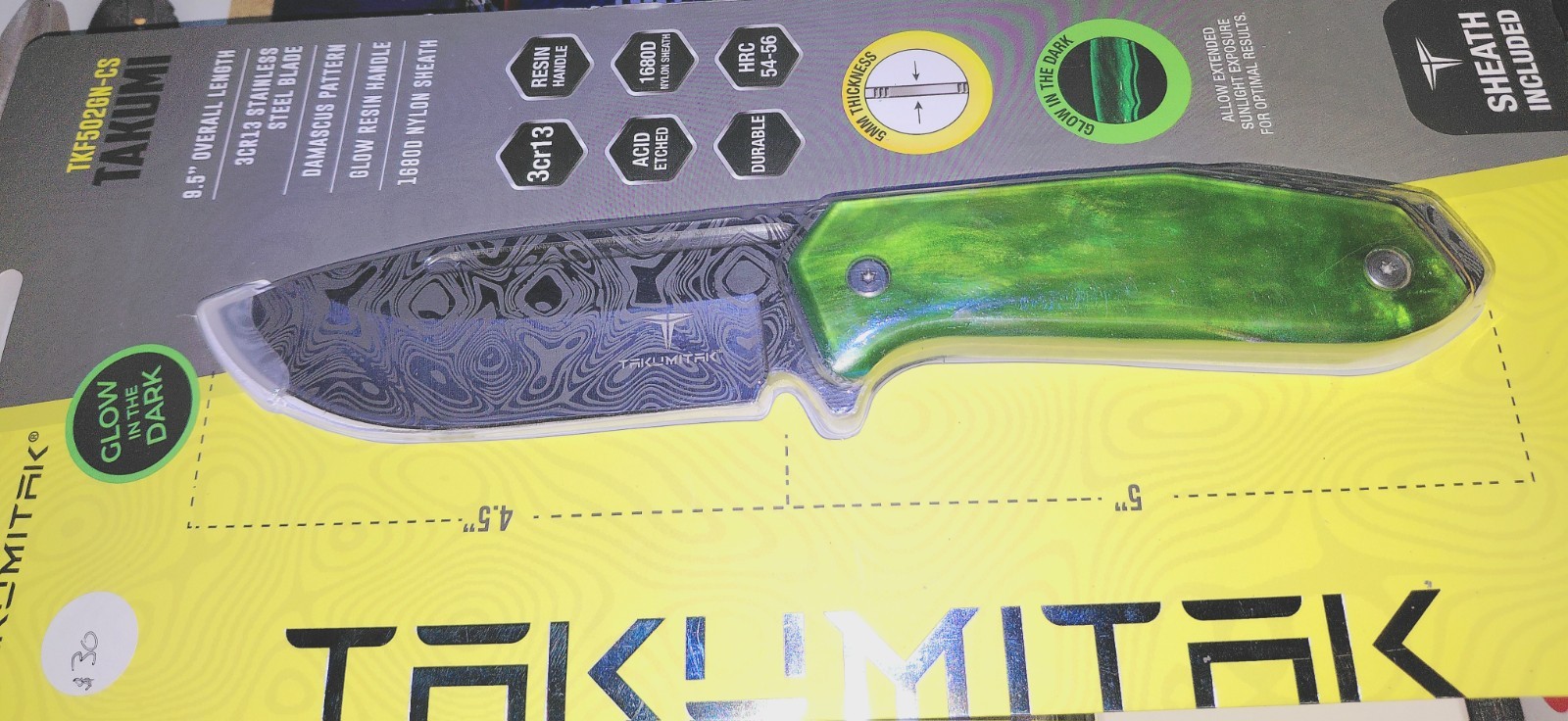 Takumi TKF502GN-CS Glow In Dark Green Handle