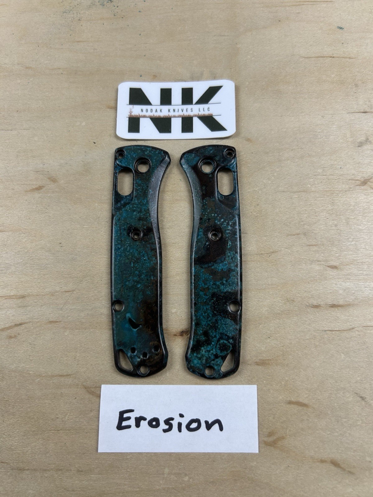 Nodak Custom “Erosion” Shipwreck Copper Benchmade 533 Mini Bugout Scales