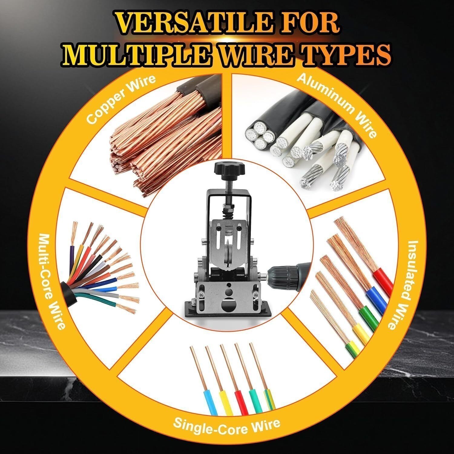 Manual Wire Stripper Stripping Machine Hand Crank or Drill 1MM-25MM New .