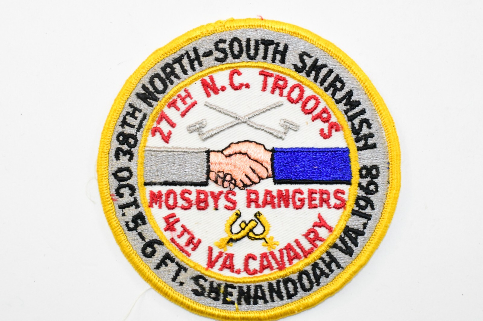 1968 Civil War Reenactment Skirmish 27th N.C. Mosby Rangers Patch Shenandoah VA