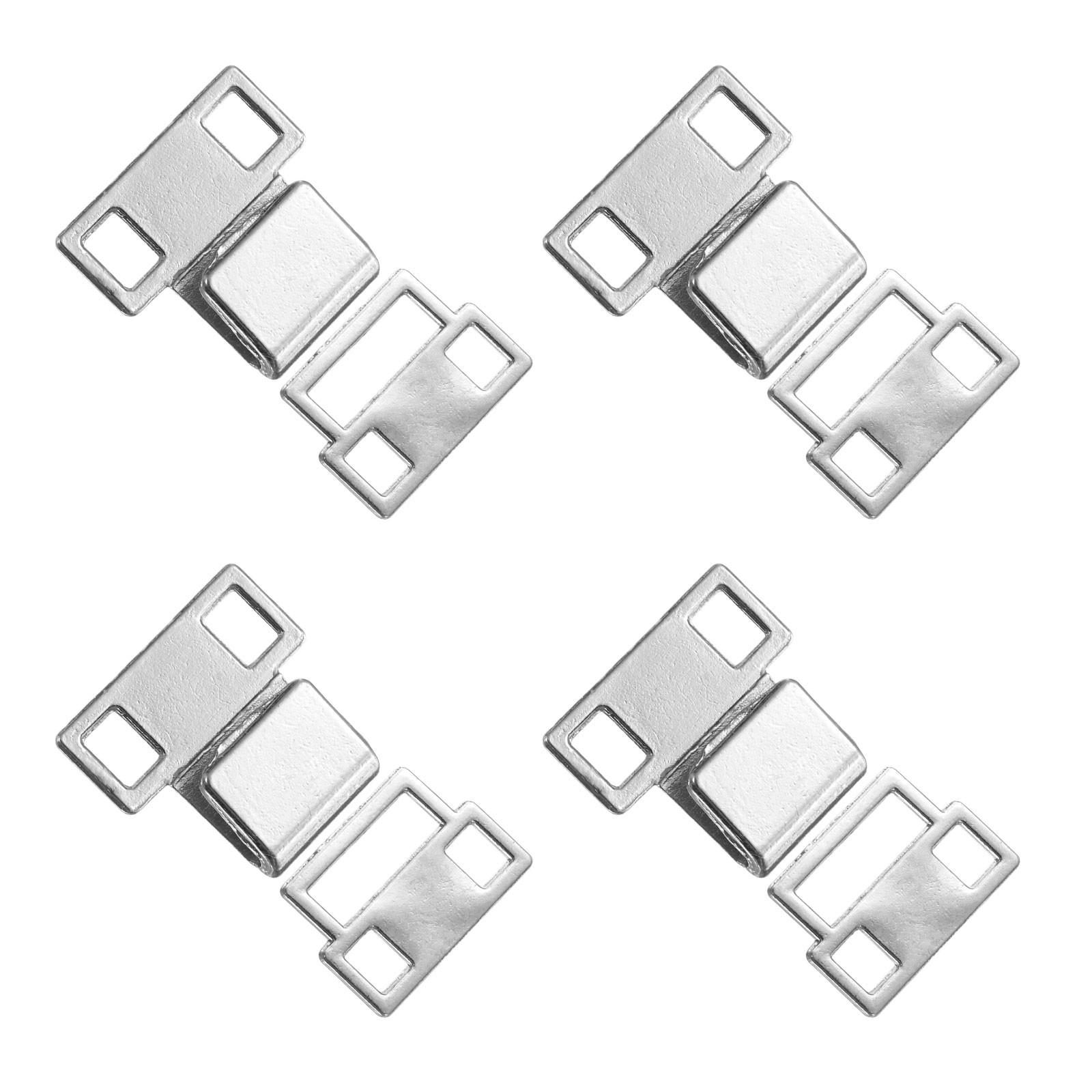 4set 15.5mm Sewing Hooks and Eyes Closure Set for Clothing Bra, Silver