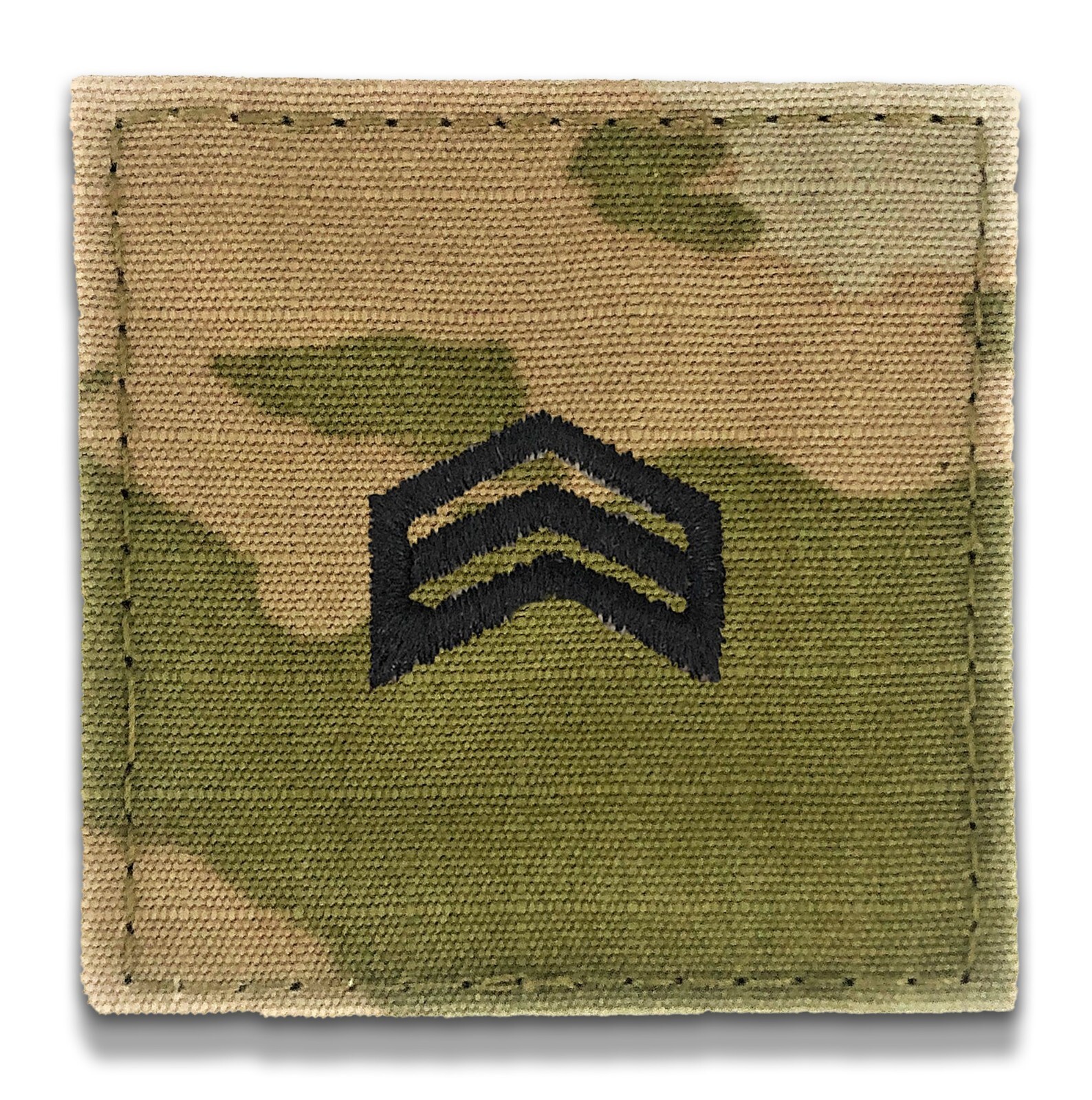 ROTC OCP 2x2 Rank Sergeant Fully Embroidered Closed Ends w/ Hook Fastener (ea)