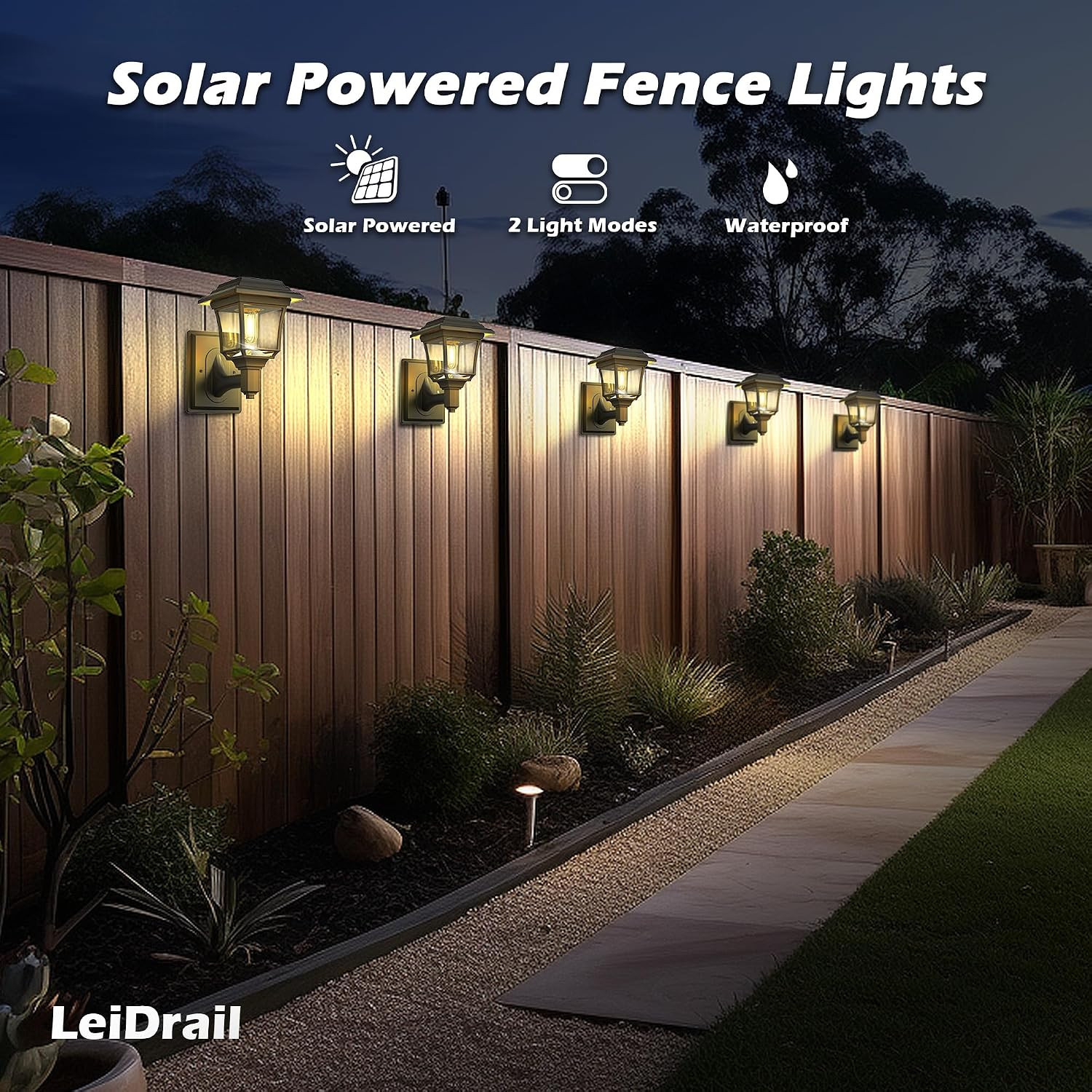 2 Pack Solar Lanterns for Playhouse, Automatic Wall Lanterns for Outdoor Playhou