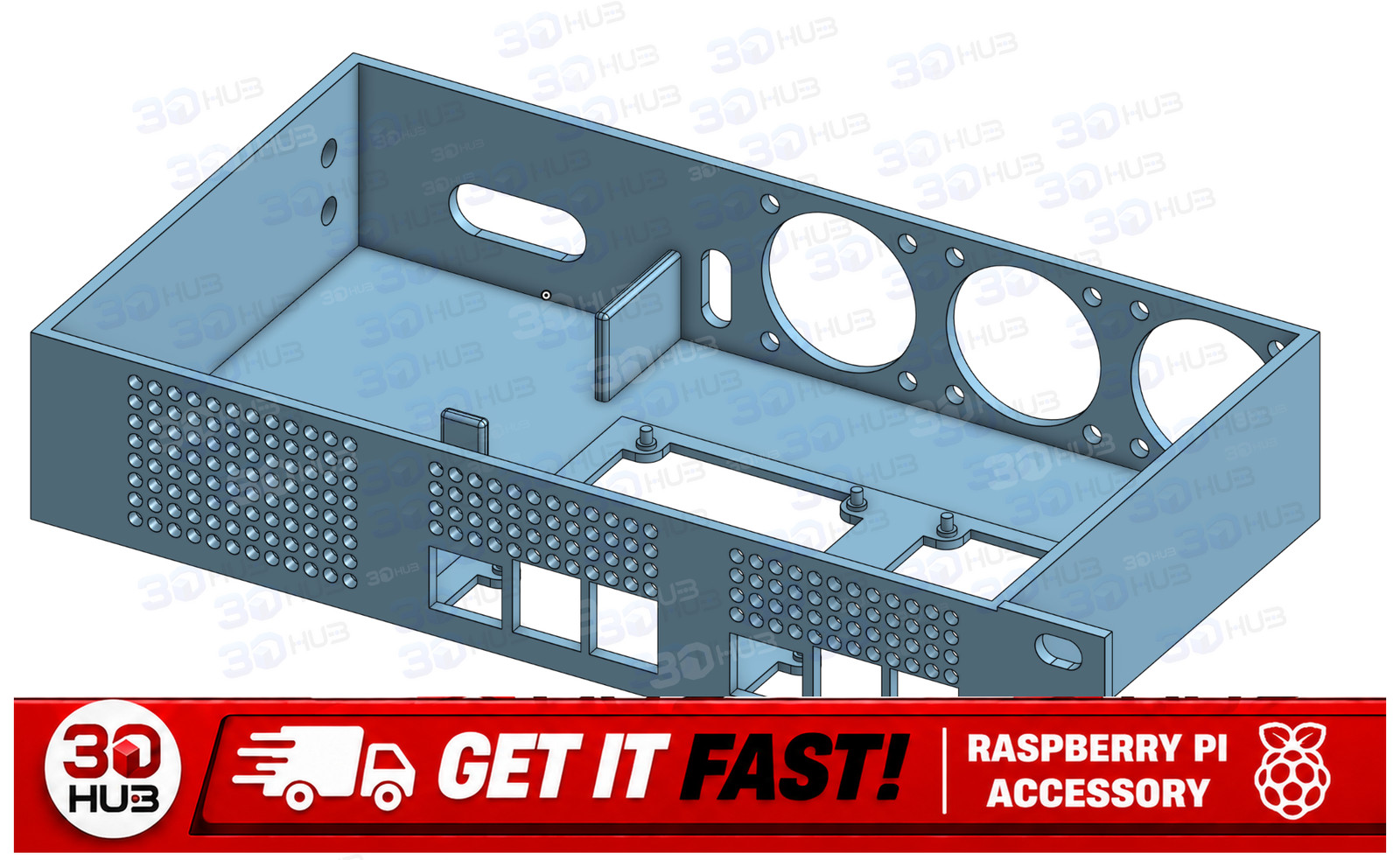 1U Rack Mount Case Dual Raspberry Pi 3 4 5 - 19in Server 40mm Fan Slots