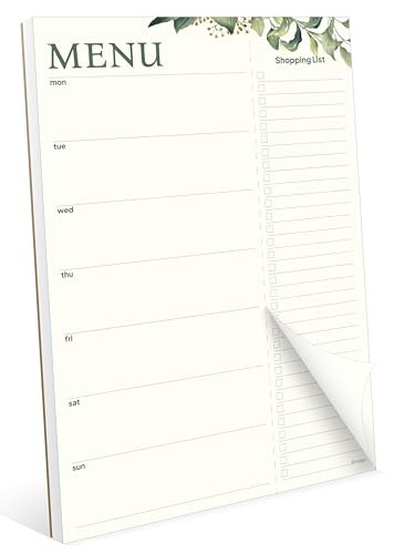 Weekly Meal Planner with Shopping List Magnetic Notepad, Size 8" x 11.5", Meal