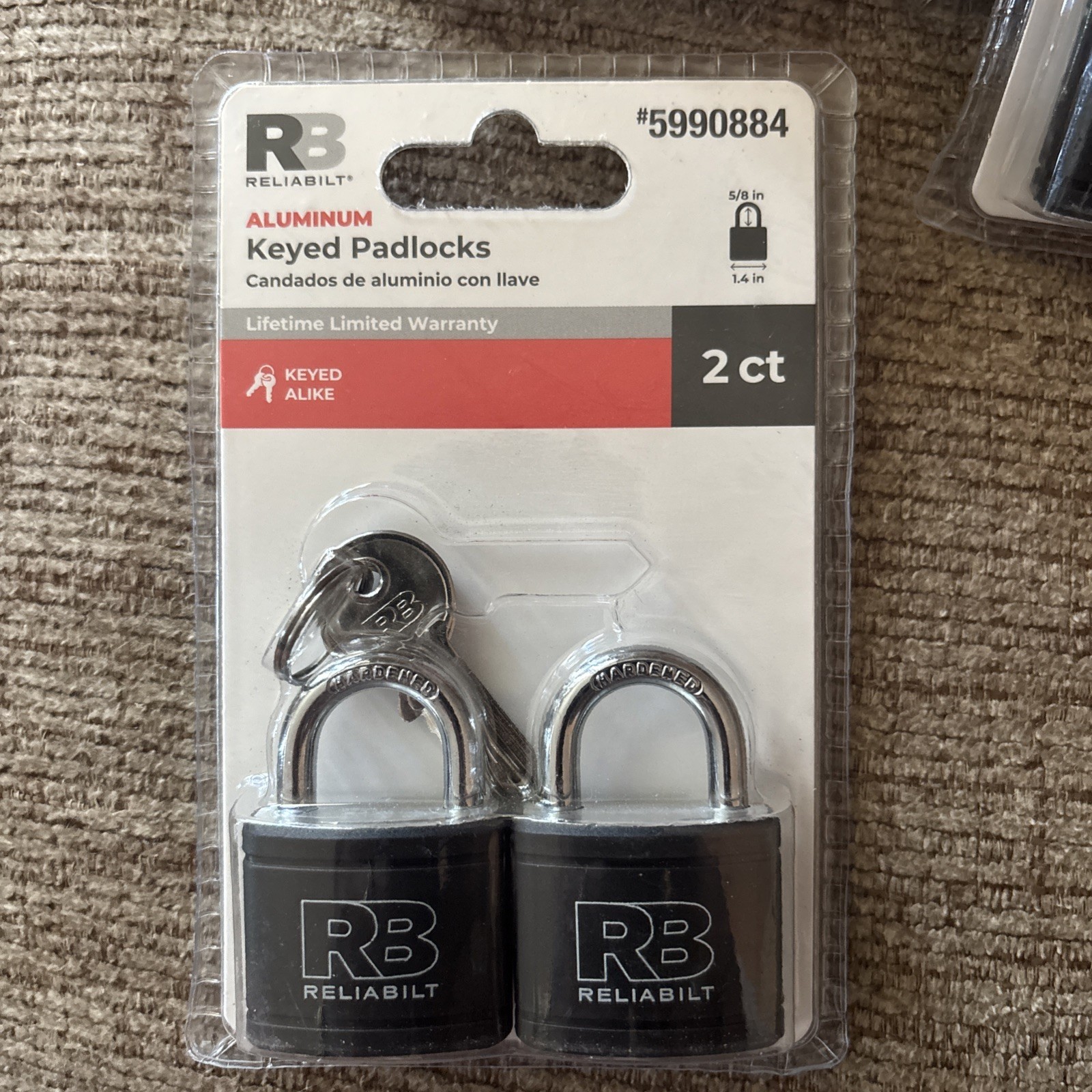Reliabilit Aluminum Keyed Padlocks 2 Ct