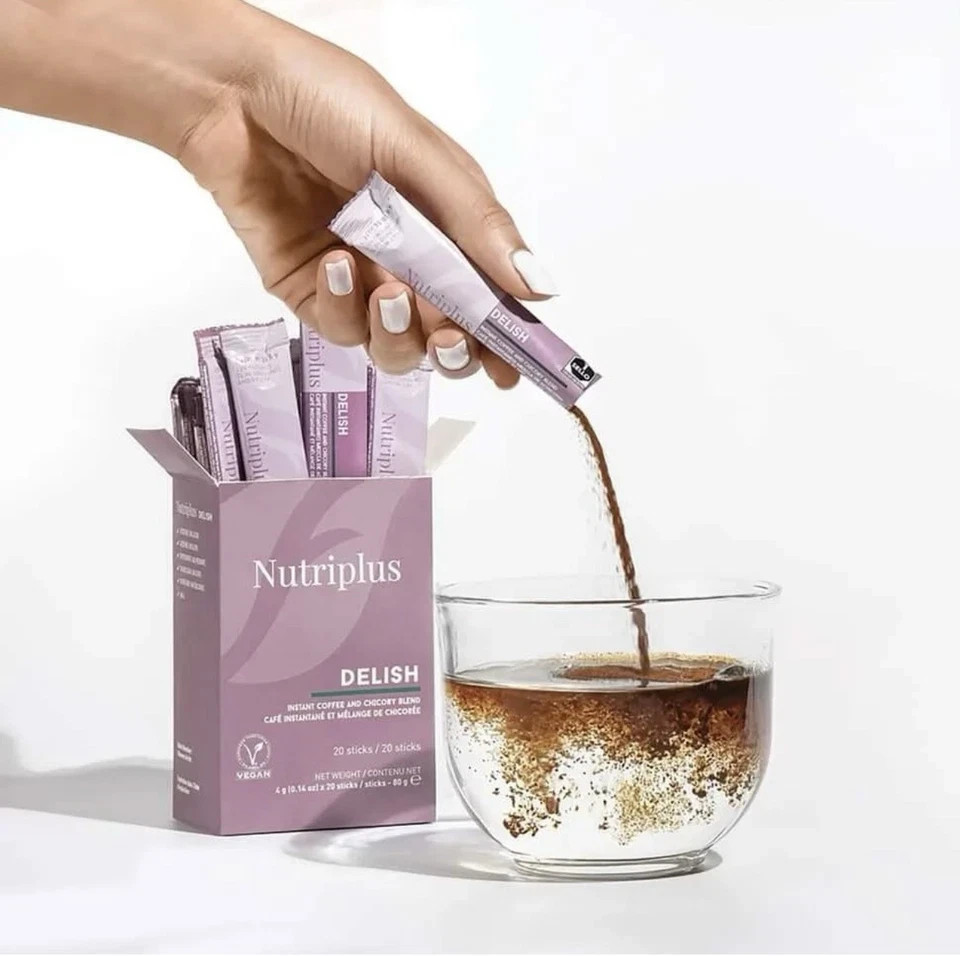 FARMASI NUTRIPLUS DELISH INSTANT COFFE AND CHICORY BLEND  4gr 0.14oz x 20 STICKS