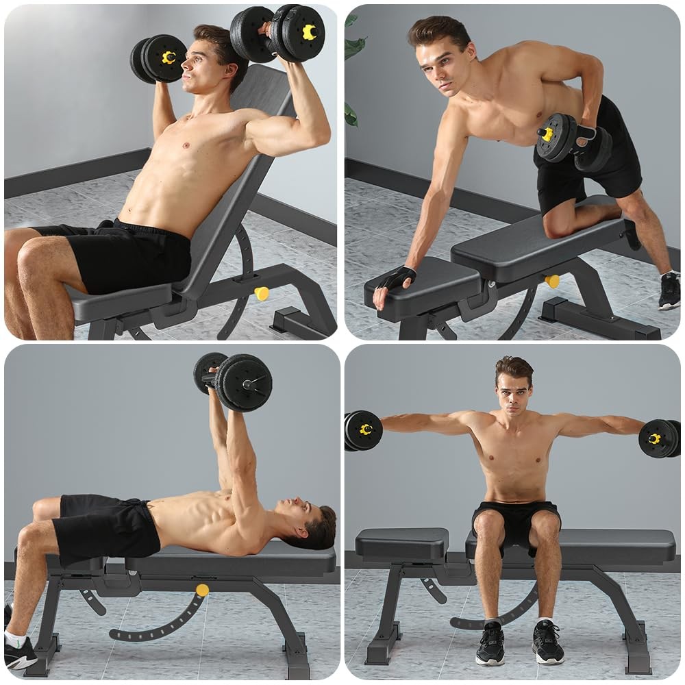 Adjustable Bench, Professional Weight Bench, Incline Flat Decline Sit Up Benc...