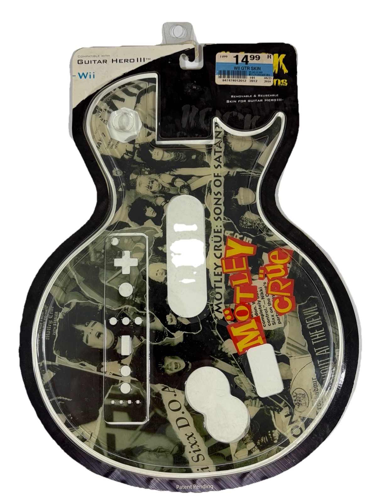 Guitar Hero III Nintendo Wii Motley Crue Rock Band Guitar Skin Graphic New