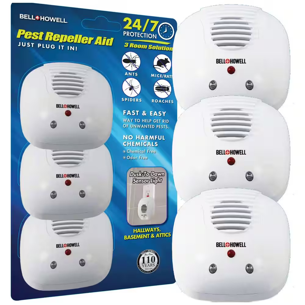 Ultra-Sonic Pest Repeller with AC Outlet and Night Light (3-Pack)