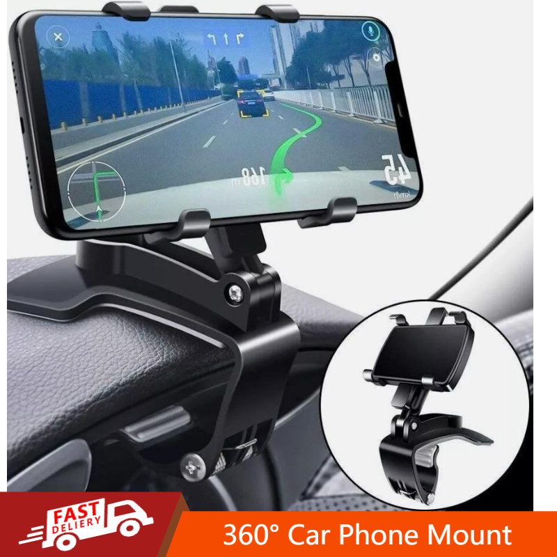 360° Rotating Multifunctional Car Phone Holder Universal Dashboard Clip-On Mount