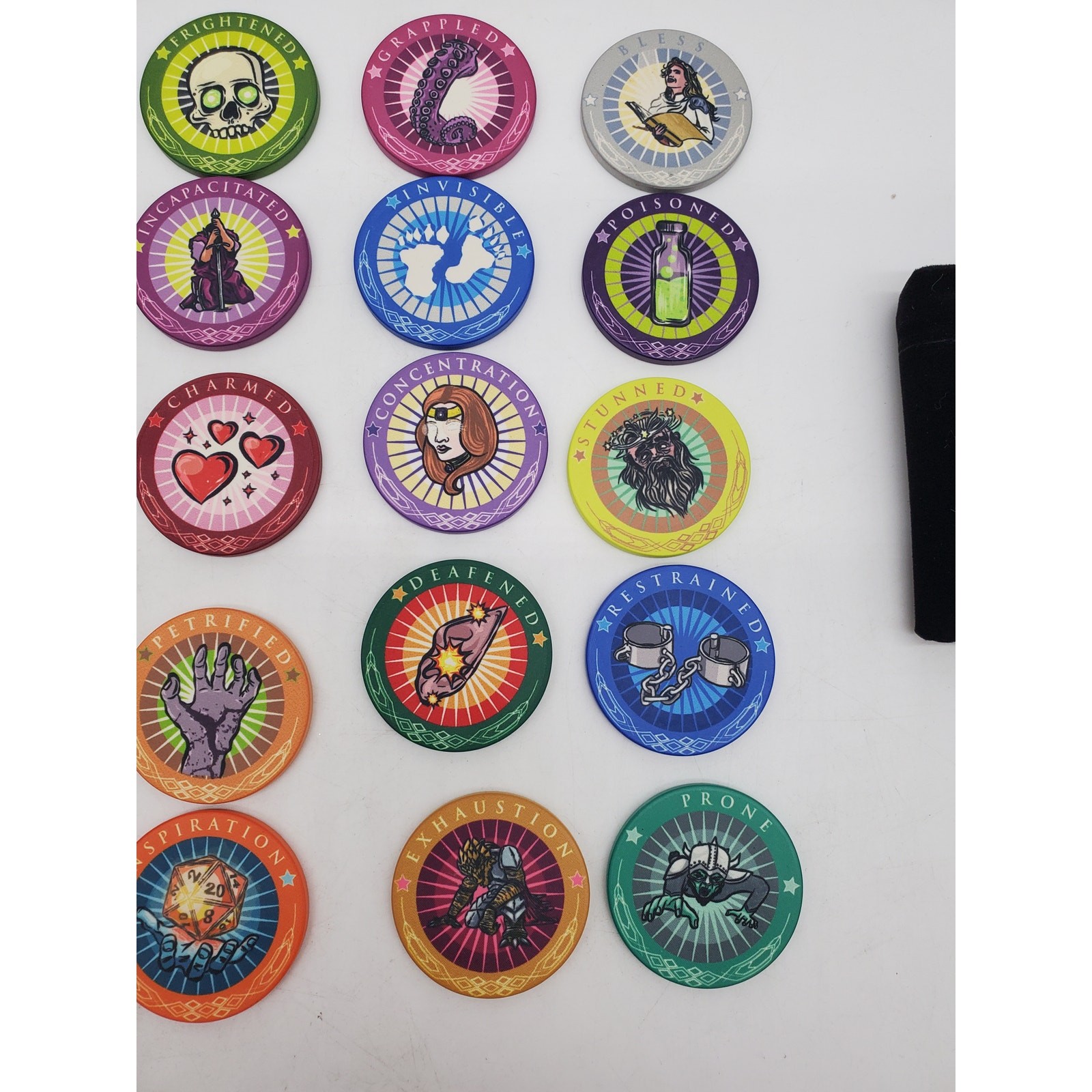 Dungeon Bones - 20 5E Condition Chips For RPG Games