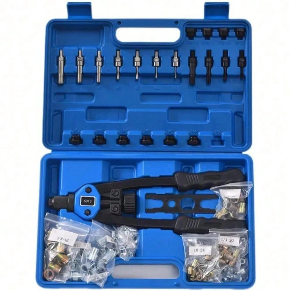 150PCS Rivet Nut Tool Kit Hand Rivnut Gun Thread Repair Mandrels Set Metric SAE