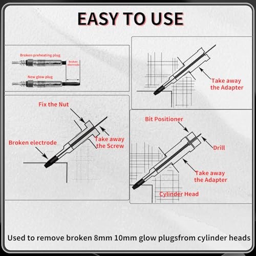 22PCS Universal Glow Plug Removal Tool Kit, Glow Plug Electrodes Removal Tool