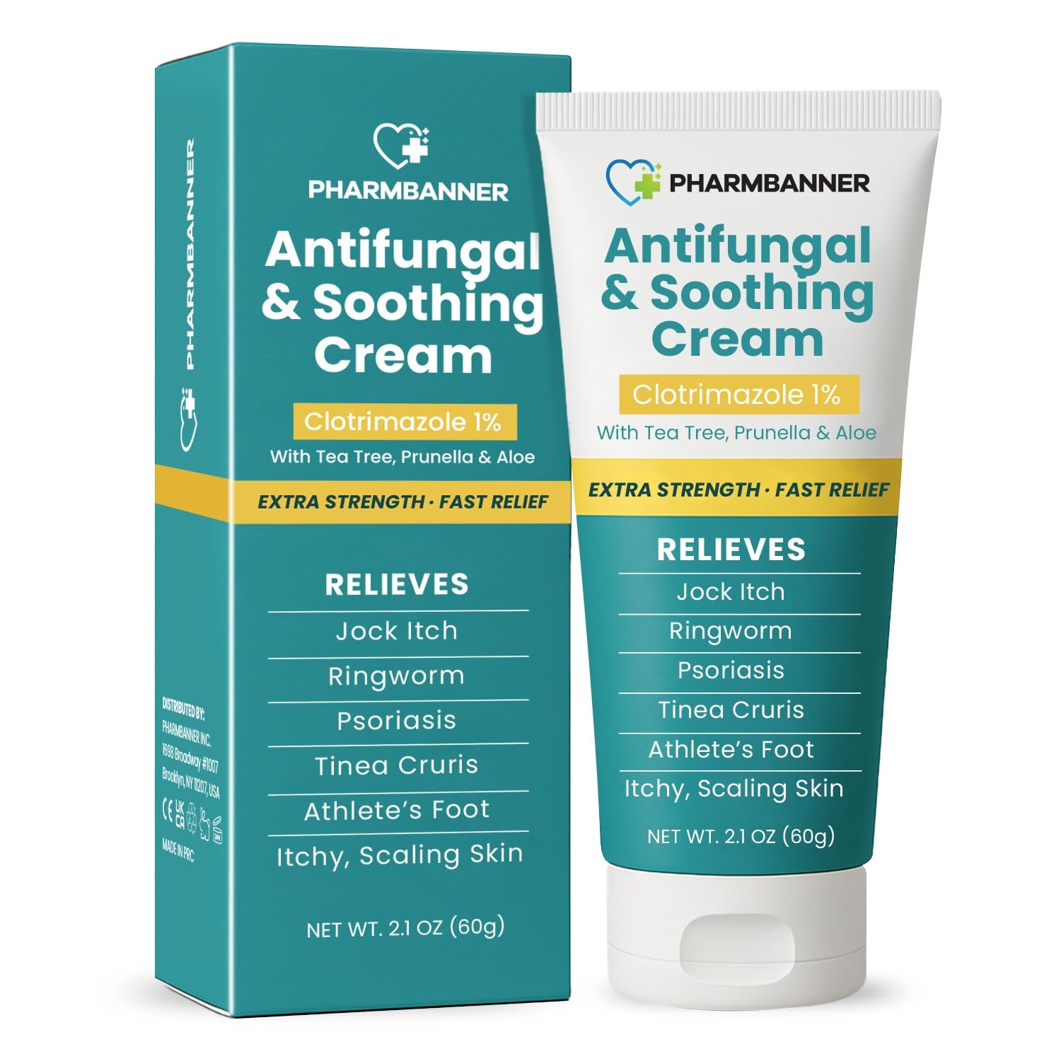Antifungal Cream for Jock Itch, Ringworm, Psoriasis & Athlete’s Foot – White