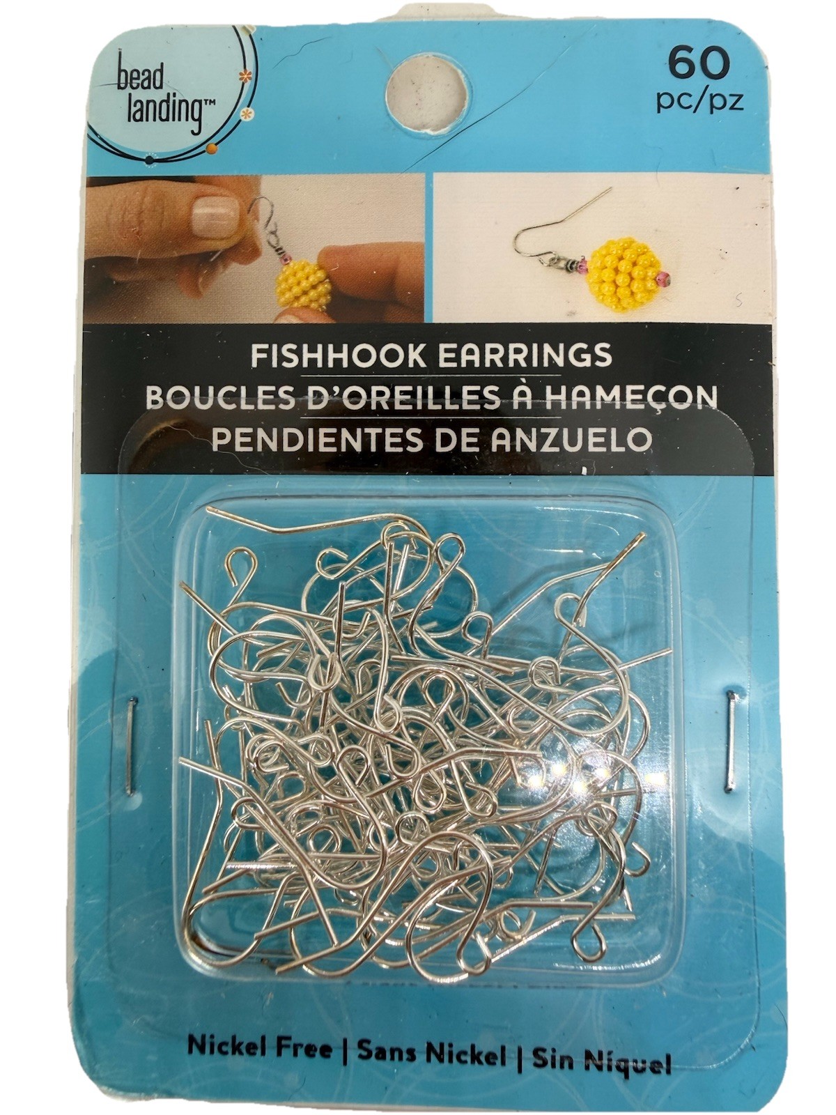 Bead Landing Silver Fishhook Ear Wires 60 Piece
