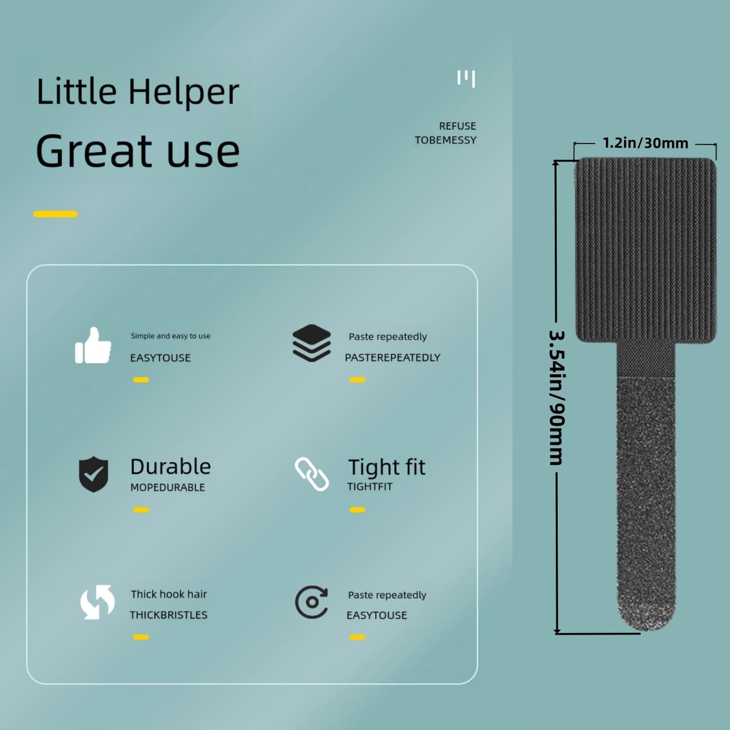 100PCS Hook Loop Cable Straps, Self Adhesive