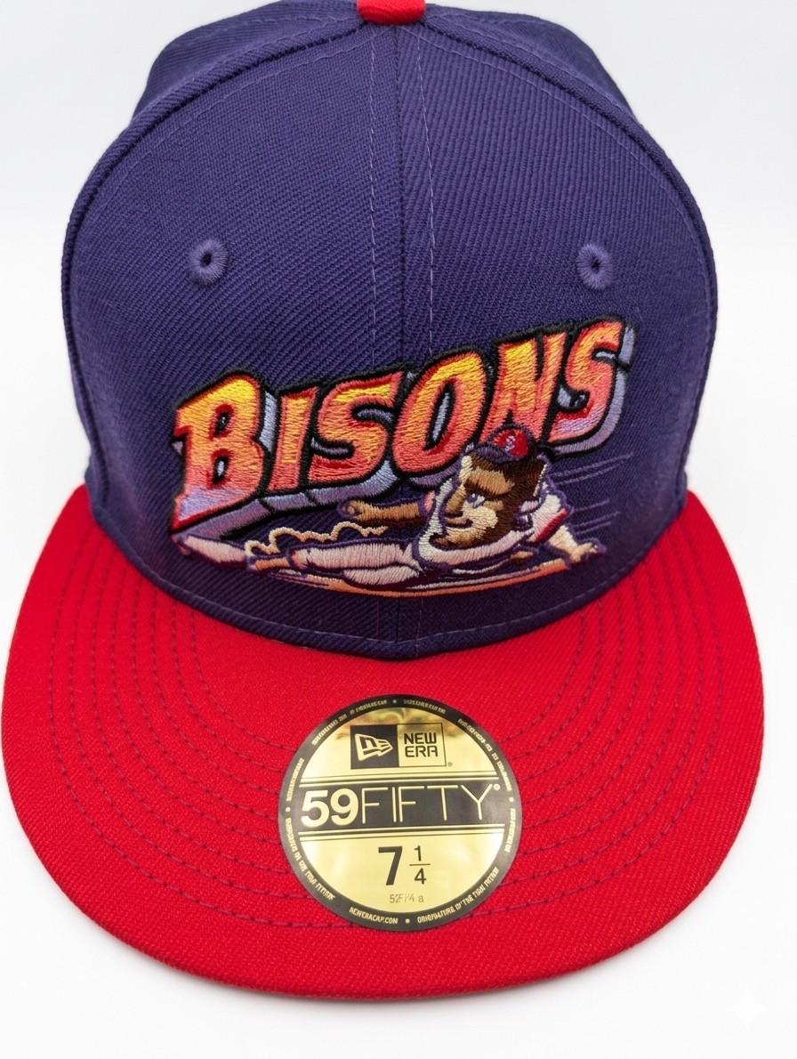 Buffalo Bisons New Era 59FIFTY Fitted Hat 7 1/4 Purple Red Lavender UV MiLB
