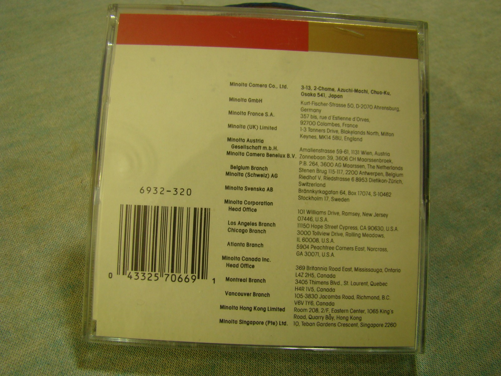 Minolta Maxxum Creative PANNING Card Old Stock, Vtg Camera