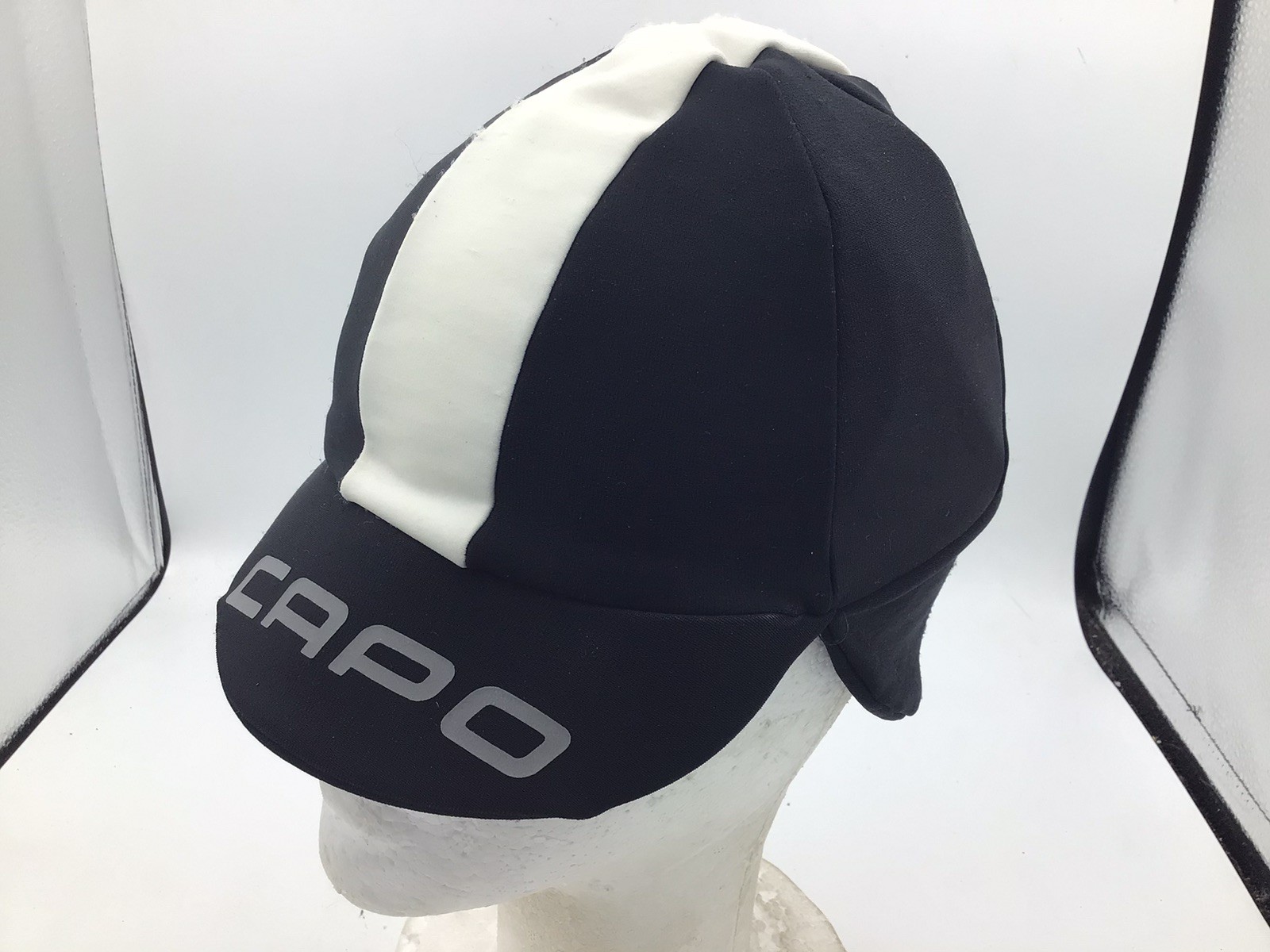 Capo Cycling Hat Cap Made In Italy Bike Riding Black White Polyester U2