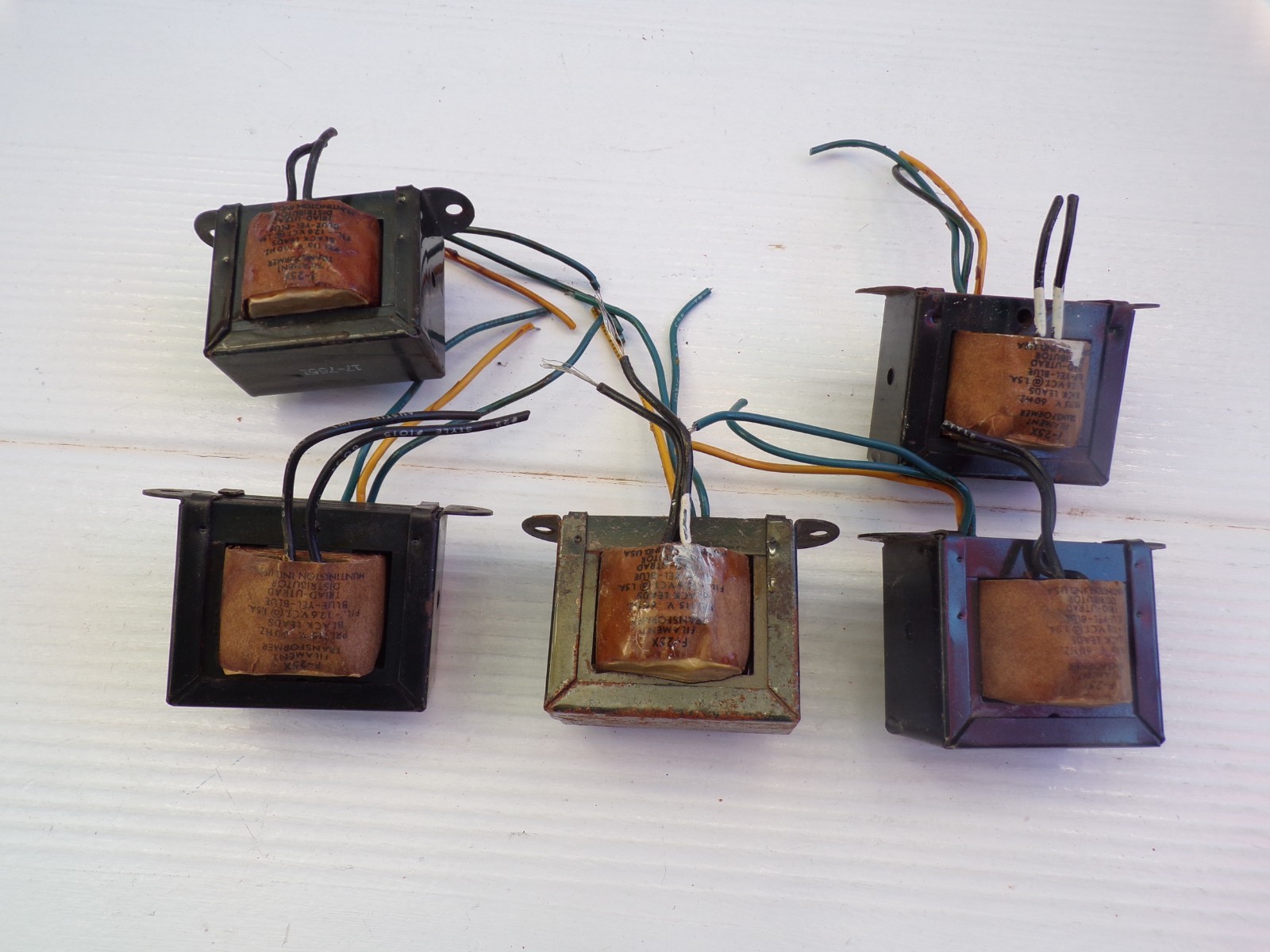 TRIAD UTRAD F-25X Filament Transformer black leads PRL 115V 60Hz lot 5