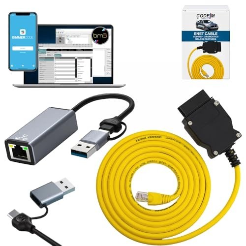3-in-1 OBD2 to Ethernet Cable for BMW | USB-C & USB A Adapter | Coding Tool for