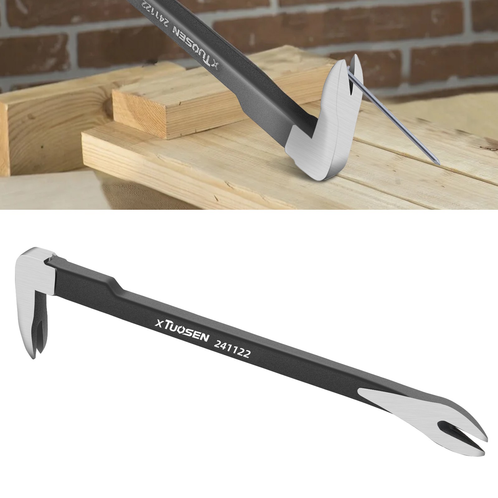 10" Nail Extractor Multi-Functional Pry Bar Nail Puller Tool for Concrete Wood