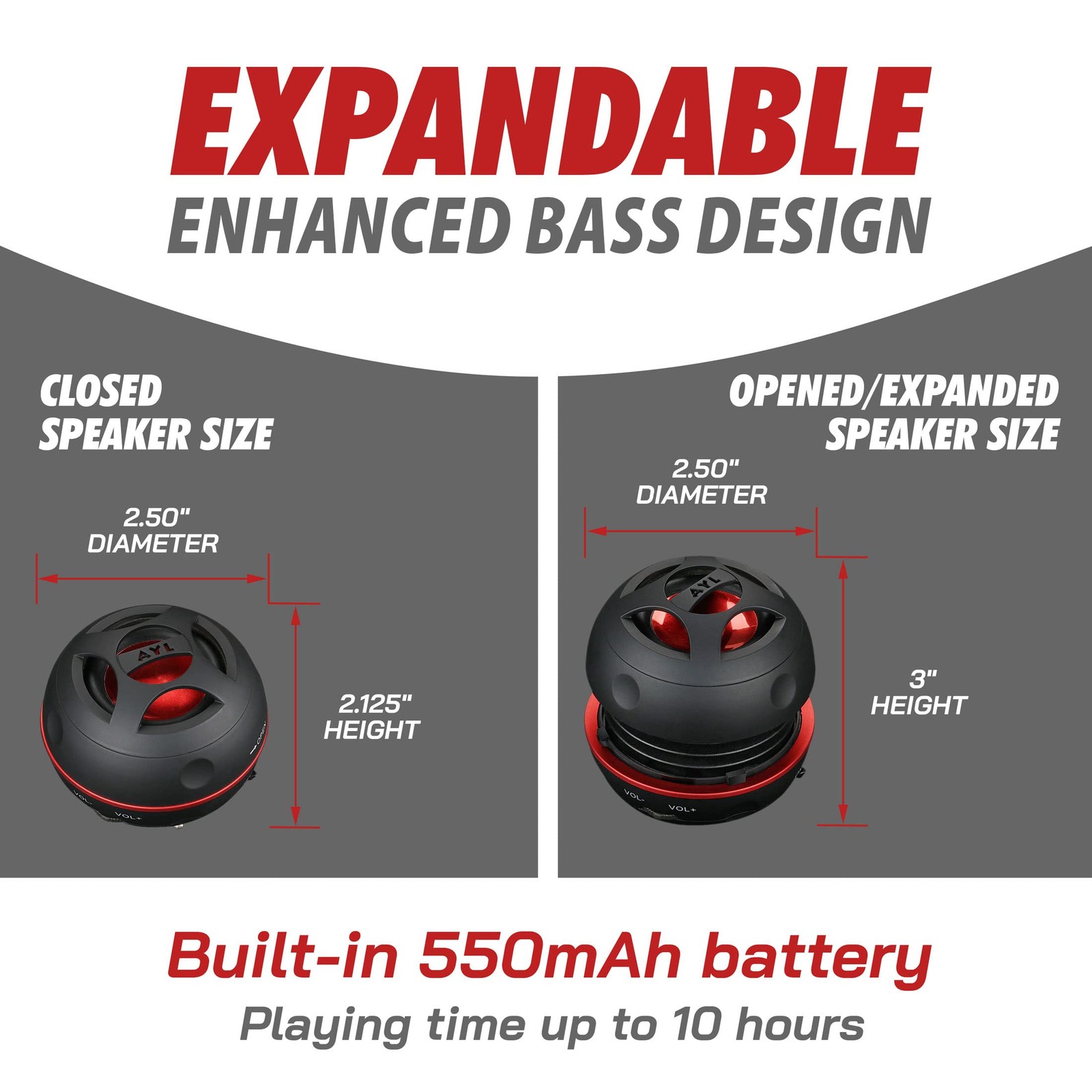Mini Speaker System, Portable Plug-in Speaker with 3.5mm Aux Input, External ...
