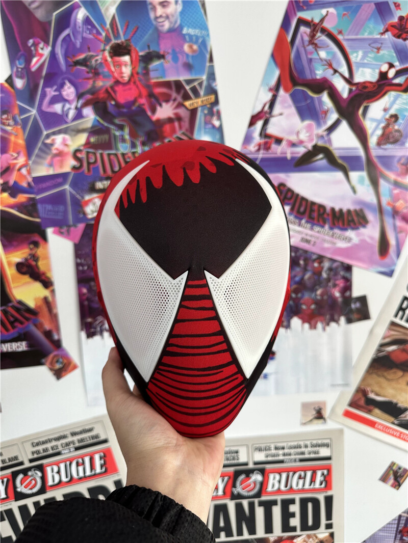 Scarlet Spiderman Across The Spider-Verse Movie Helmet Cosplay Full Mask Costume