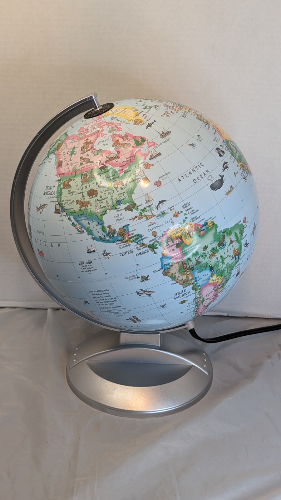 Replogle Globes 10 Inch Diameter Model #12534 LIGHTS UP Working