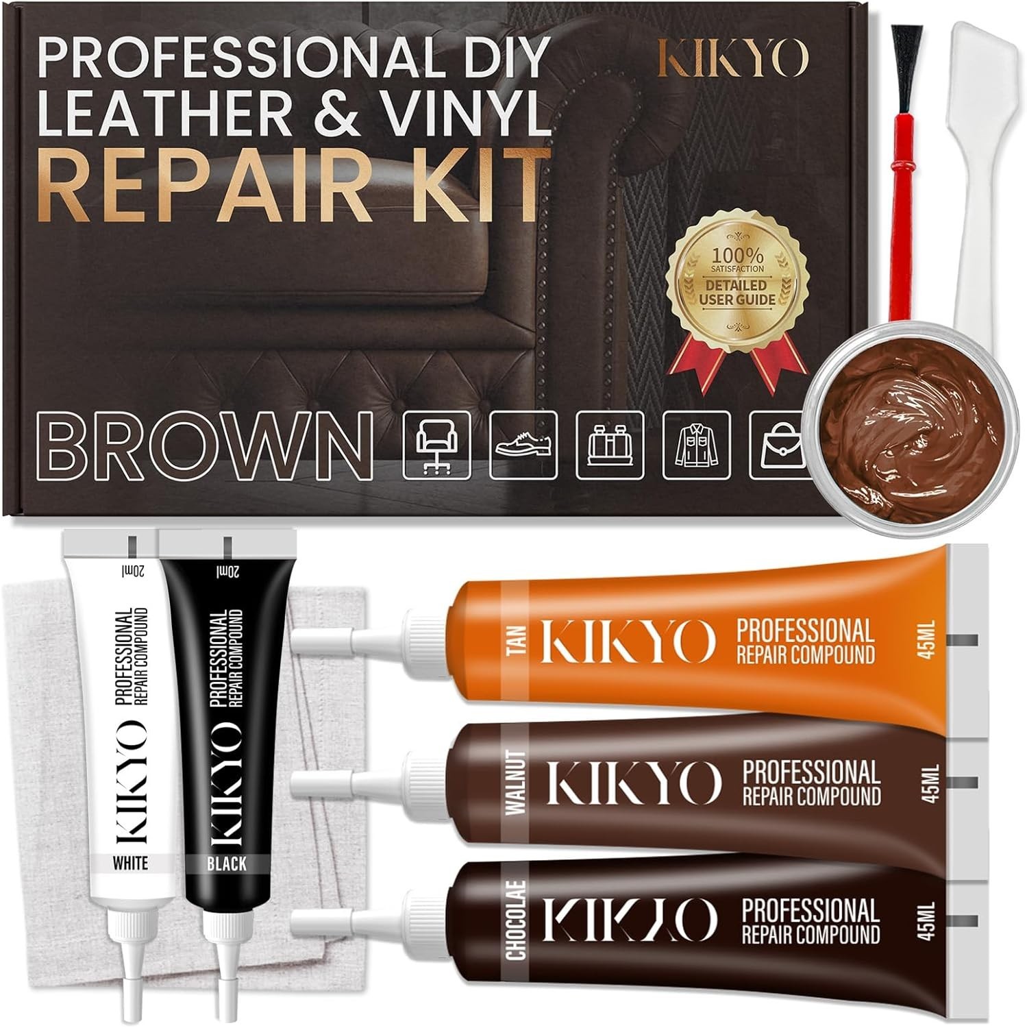 Brown Leather Repair Kit for Furniture, Leather Couch Repair Kit for Sofa, Sh...